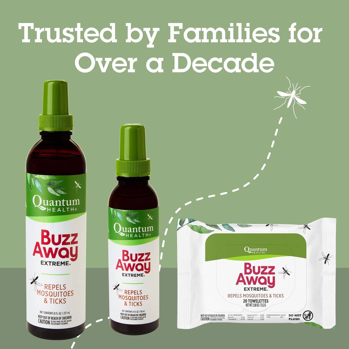 Quantum Health Buzz Away Extreme - DEET-free Insect Repellent, Essential Oil Bug Spray - Small Children and Up, Travel Friendly, 4 Fl Oz - görsel 13