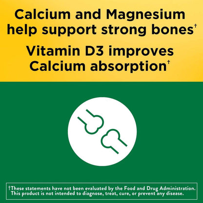 Nature Made Calcium Magnesium Zinc with Vitamin D3, Dietary Calcium Supplement for Bone Support, 300 Tablets