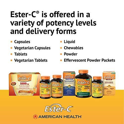 American Health Ester-C with Citrus Bioflavonoids Capsules - Gentle On Stomach, Non-Acidic Vitamin C - 500 mg, 60 Servings, 120 Count - görsel 16