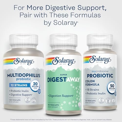 SOLARAY Super Digestaway Digestive Enzymes - Pancreatin, Papain, Ginger, Pepsin, Betaine HCl, Aloe Vera, and More - Digestion & Nutrient Absorption Support - Lab Verified - 90 VegCaps - görsel 5