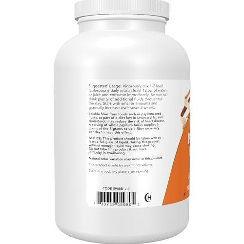 NOW Foods Whole Psyllium Husks, Soluble Fiber Supplement, Non-GMO, 12 oz - görsel 4