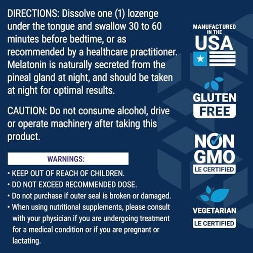 Life Extension Melatonin, 3 mg, Optimal Sleep Support, Healthy Circadian Rhythms, Cellular Defense, Gluten-Free, Non-GMO, Vegetarian, 60 Chewable Lozenges - görsel 4