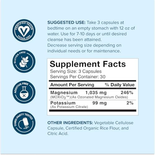 nbpure MagO7 - Natural Colon Cleanse & Detox | Occasional Constipation Relief, Stool Softening, & Bloating Support for Men & Women | Ozonated Magnesium Oxide, 90 Capsules - görsel 9