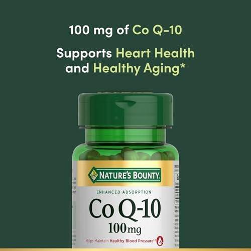Nature's Bounty CoQ10 100mg for Heart Health Support, Non-GMO Q-Sorb Coenzyme Q-10 Antioxidant Support and Cardiovascular Wellness, Dietary Supplement, Rapid Release Softgels, 45 ct - görsel 9
