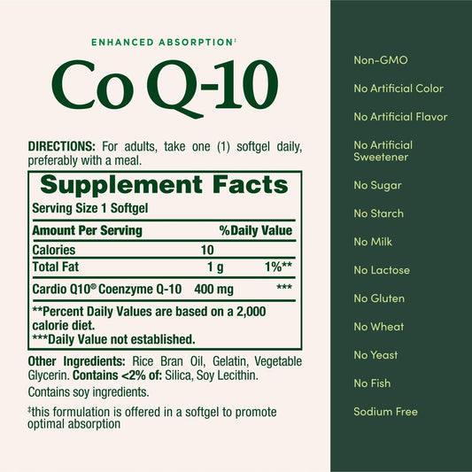 Nature's Bounty Co Q-10 400mg, 39 Rapid Release Softgels