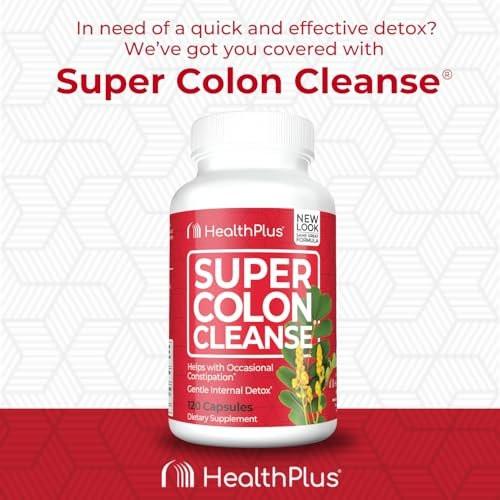 Health Plus Super Colon Cleanse 30 Day Supply of Gentle Gut Cleanse Detox, Psyllium Husk, Probiotics for Constipation Relief & Digestive Support, 120 Capsules - görsel 10