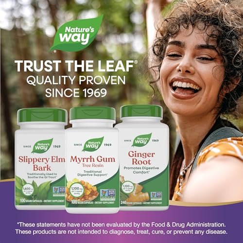 Nature's Way Myrrh Gum Tree Resin, Traditional Digestive Support*, 1.1 g per 2-Capsule Serving, Non-GMO Project Verified, No Gluten, 100 Vegan Capsules (Packaging May Vary) - görsel 11