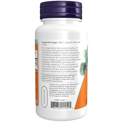 NOW Foods Supplements, Zinc Picolinate 50 mg, Supports Enzyme Functions*, Immune Support*, 120 Veg Capsules (Packaging may vary)