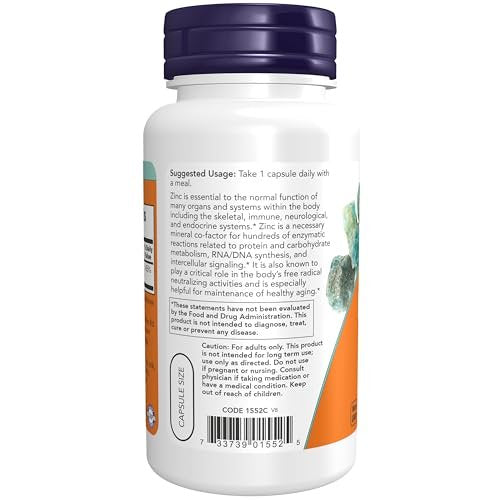 NOW Foods Supplements, Zinc Picolinate 50 mg, Supports Enzyme Functions*, Immune Support*, 120 Veg Capsules (Packaging may vary) - görsel 3