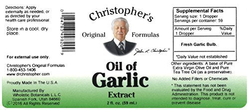 Christopher's Original Formulas Oil of Garlic Extract 2 Ounces – Premium Herbal Supplement – Cold-Pressed & Pure Liquid Garlic Oil | Versatile Use - görsel 10