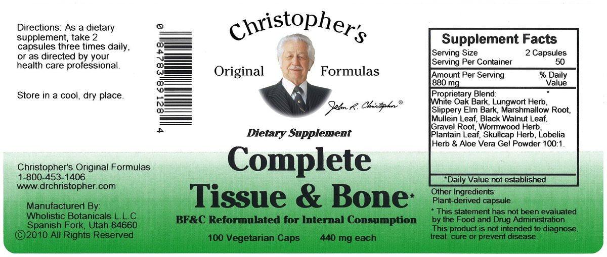 Christopher's Original Formulas Complete Tissue & Bone Formula – 100 Veg Caps | Herbal Support for Bones & Connective Tissue - görsel 9
