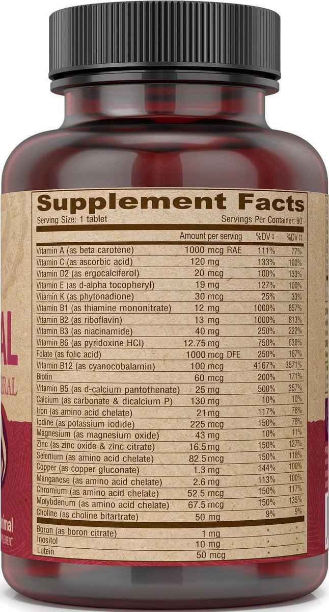 DEVA Vegan Prenatal Multivitamin and Mineral Supplement - Once-Per-Day Formula - Vitamins A, C, D, E, K, B Complex, with Folate & Chelated Iron - 90 Coated Tablets, 1-Pack - görsel 7
