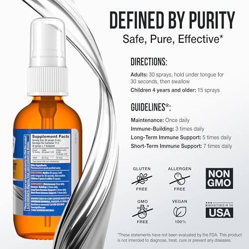 Sovereign Silver Immune Support, Colloidal Silver, Bio-Active Silver Hydrosol, 10 ppm, Fine Mist Spray, 2 Fl Oz - görsel 8