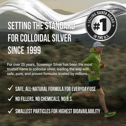 Sovereign Silver Immune Support, Colloidal Silver, Bio-Active Silver Hydrosol, 10 ppm, Fine Mist Spray, 2 Fl Oz