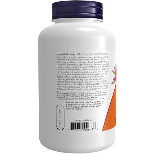 NOW Foods Supplements, Vitamin C-500 Calcium Ascorbate, Antioxidant Protection*, 250 Veg Capsules - görsel 4