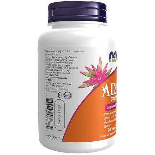 NOW Foods Supplements, ADAM™ Men's Multivitamin with Saw Palmetto, Lycopene, Alpha Lipoic Acid and CoQ10, Plus Natural Resveratrol & Grape Seed Extract, 90 Veg Capsules - görsel 3