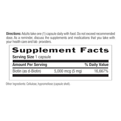 Country Life High Potency Biotin Vegan Capsules 5mg, 60 CT