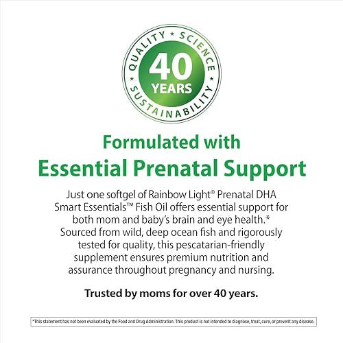 Rainbow Light Prenatal DHA Vitamins for Women | 60 Softgels | Omega 3 Fish Oil (DHA & EPA) | Supports Mom & Baby’s Health from Conception to Nursing - görsel 1