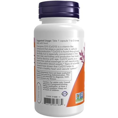 NOW Foods Supplements, CoQ10 30 mg, Pharmaceutical Grade, All-Trans Form produced by Fermentation, 120 Veg Capsules - görsel 1