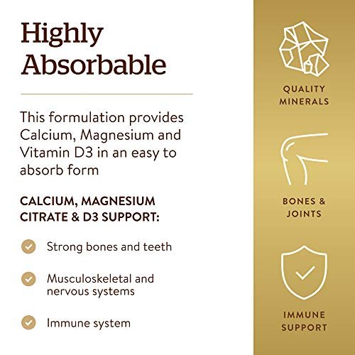 Solgar Calcium Magnesium with Vitamin D3, 300 Tablets - Promotes Healthy Bones, Supports Nerve & Muscle Function - Highly Absorbable Form - Non-GMO and Gluten Free - 60 Servings - görsel 2