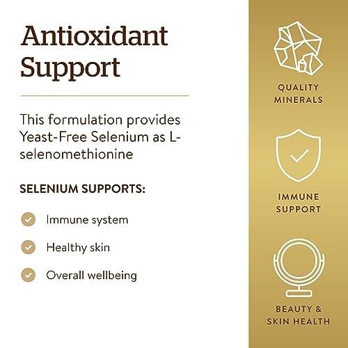 Solgar Yeast-Free Selenium 200 mcg, 250 Tablets - Supports Antioxidant & Immune System Health - Non-GMO, Vegan, Gluten Free, Dairy Free, Kosher - 250 Servings - görsel 8