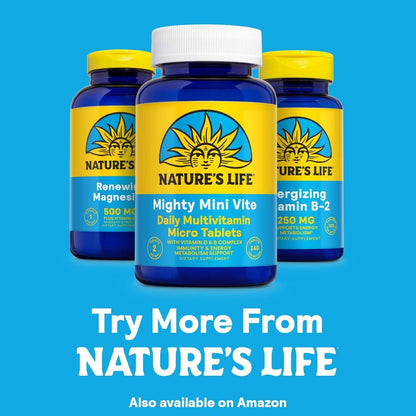 Nature's Life Renewing Magnesium 500 mg - Plus Vitamin B-6 - Muscles and Nerves Support - Lab Verified (180 VegCaps)