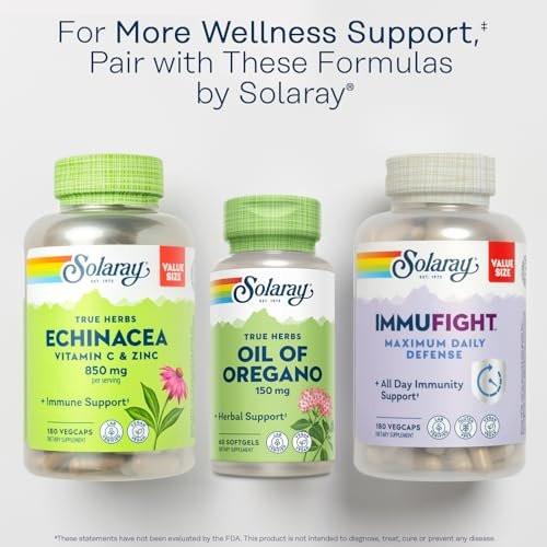 Solaray Oil of Oregano Softgels - Oregano Oil Capsules with Carvacrol, Pure Extract, Extra Strength Formula, 150 mg Per Capsule - 60 Vegan Softgels - görsel 2