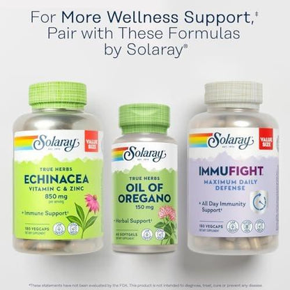 Solaray Oil of Oregano Softgels - Oregano Oil Capsules with Carvacrol, Pure Extract, Extra Strength Formula, 150 mg Per Capsule - 60 Vegan Softgels