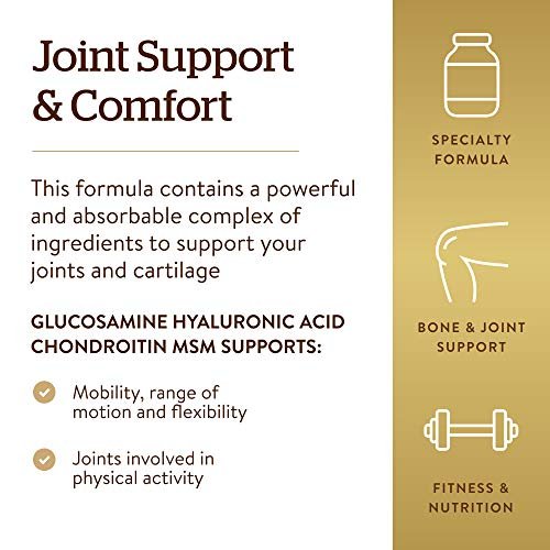 Solgar Glucosamine Hyaluronic Acid Chondroitin MSM (Shellfish-Free), 60 Tablets - Joint Support & Comfort - Supports Active Lifestyles - Non-GMO, Gluten Free, Dairy Free - 20 Servings - görsel 18