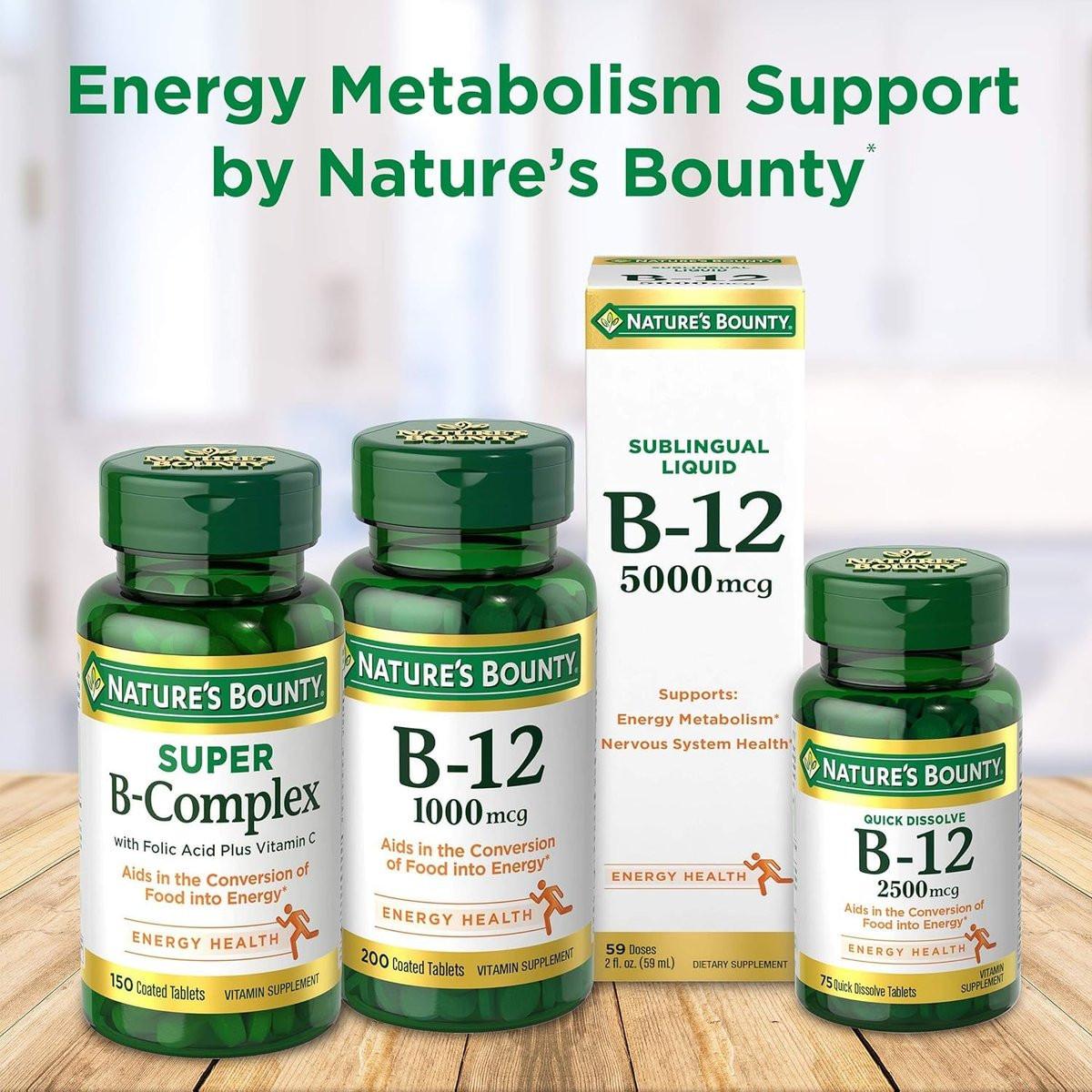 Nature’s Bounty Vitamin B-12 500 mcg, 200 Count (Pack of 1) - görsel 10