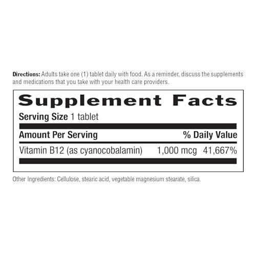 Country Life Vitamin B12 Supplement - Essential for Brain Function, Nerve Health, Red Blood Cells - Ideal for Anemia Prevention - Vegan Vitamin B, 1000 mcg - Gluten-Free, 60 Tablets - görsel 3