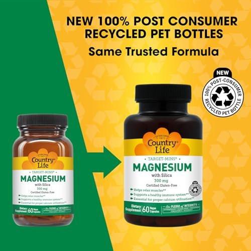 Target-Mins Magnesium with Silica 300mg, 60 Vegan Capsules, Certified Gluten Free, Certified Vegan - görsel 4
