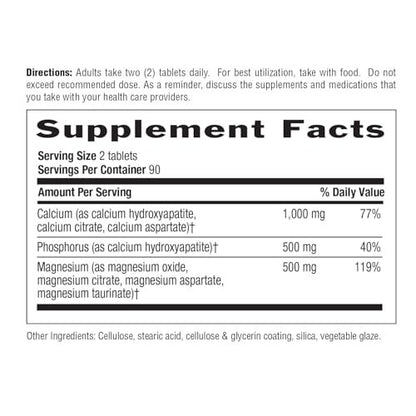 Country Life Target-Mins Calcium Magnesium Complex 1000mg/500mg, 180 Tablets, Certified Gluten Free, Vegan, Non-GMO Verified