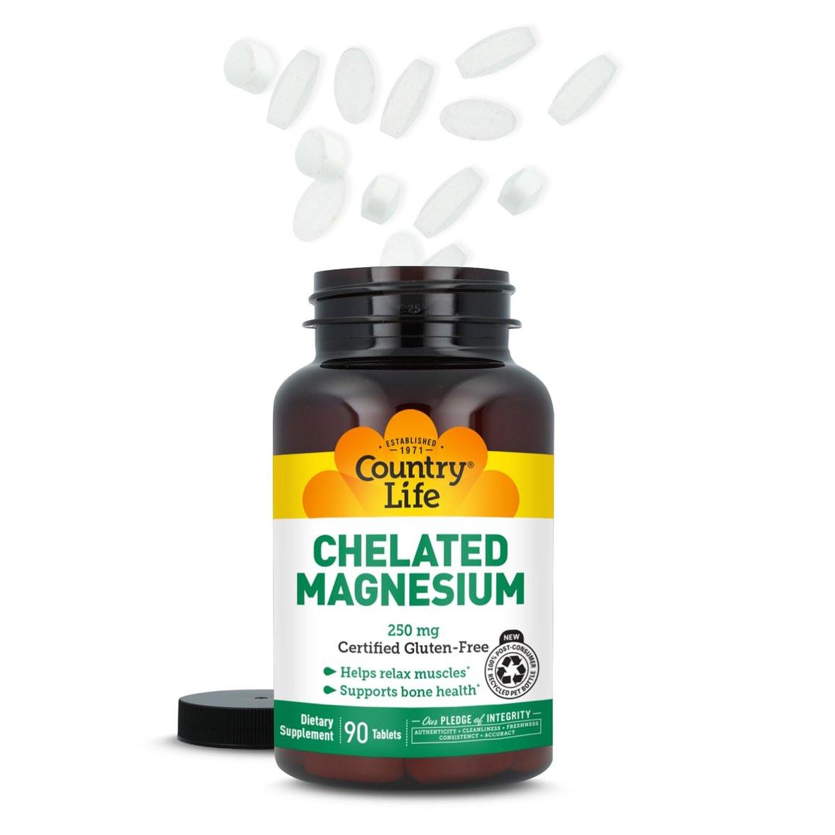 Country Life Chelated Magnesium 250mg - Supports Bone and Immune Health - 90 Tablets - görsel 15