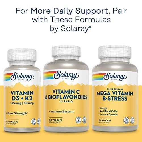 Solaray Calcium Magnesium Citrate 1000mg 1:1 Ratio, Bone Strength Supplement, Muscle, Nervous System and Bone Health Support, Chelated for High Absorption, Gentle Digestion, 30 Servings, 180 VegCaps - görsel 2