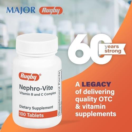 Rugby Nephro-Vite Vitamin B and C Complex Tablets - Dietary Supplement - 100 Count (2 Pack) - görsel 9