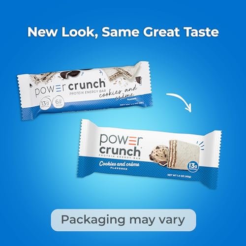 Power Crunch Protein Energy Wafer Bars, Cookies and Creme, 1.4 Ounce (12 Count) - görsel 9