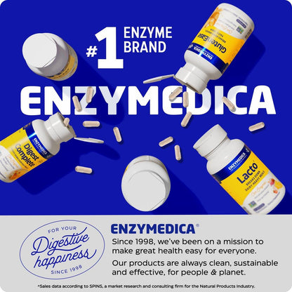 Enzymedica - Lacto, Most Advanced Dairy Digestive Enzyme Formula, 30 Capsules