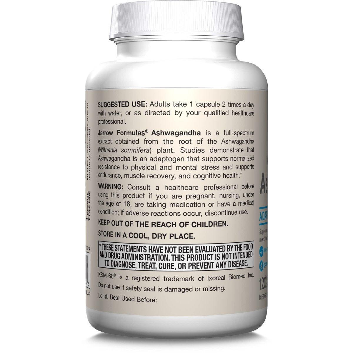 Jarrow Formulas Ashwagandha Capsules, 300 mg Supplement Supports Normalized Resistance to Mental and Physical Stress, 120 Veggie Capsules, 60 Day Supply - görsel 10