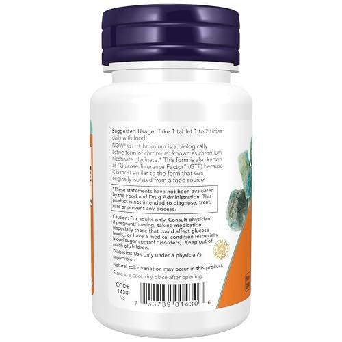 NOW Supplements, GTF (Glucose Tolerance Factor) Chromium 200 mcg, Insulin Co-Factor*, 100 Tablets - görsel 4