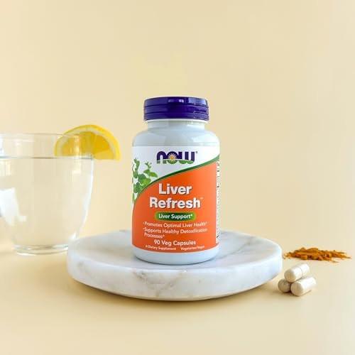 NOW Foods Supplements, Liver Refresh™ with Milk Thistle Extract and unique Herb-Enzyme blend, 90 Veg Capsules - görsel 1