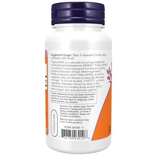 NOW Foods Supplements, 7-Keto (DHEA Acetate-7-one) 25 mg, Weight Management*, 90 Veg Capsules