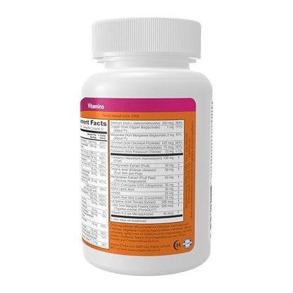 NOW Foods Supplements, Eve™ Women's Multivitamin with Cranberry, Alpha Lipoic Acid and CoQ10, plus Superfruits - Pomegranate, Acai & Mangosteen, 90 Tablets