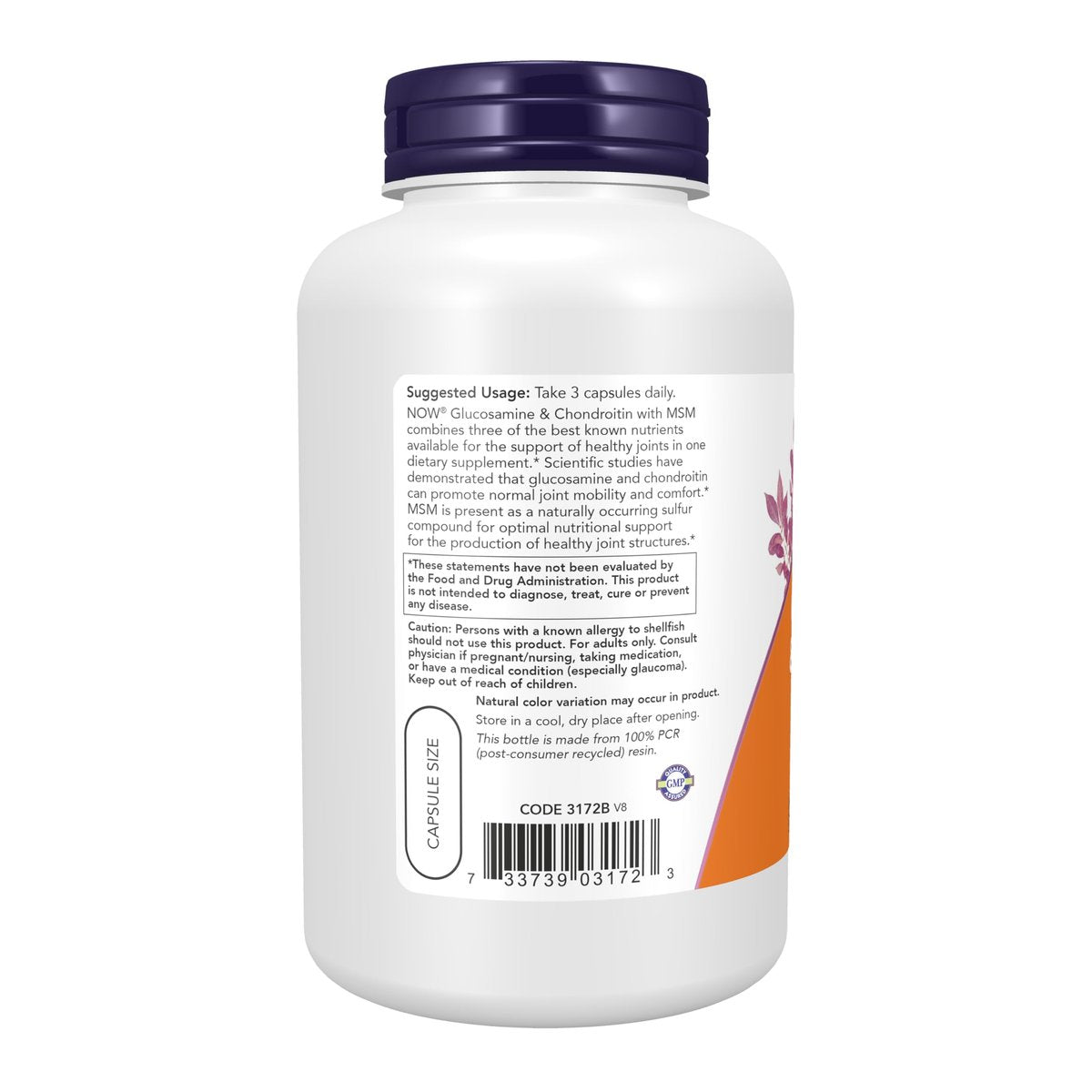 NOW Foods Supplements, Glucosamine & Chondroitin with MSM, Joint Health, Mobility and Comfort*, 180 Veg Capsules - görsel 2