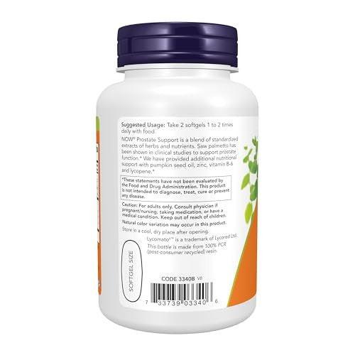 NOW Foods Supplements, Prostate Support, with Standardized Saw Palmetto, Stinging Nettle & Lycopene, 90 Softgels - görsel 5