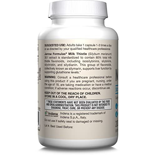 Jarrow Formulas Milk Thistle Supplement 150 mg. 30:1 Milk Thistle Extract Standardized to 80% Total Flavonoids, Dietary Supplement for Liver Function Support, 200 Veggie Capsules, Up to 200 Day Supply - görsel 6