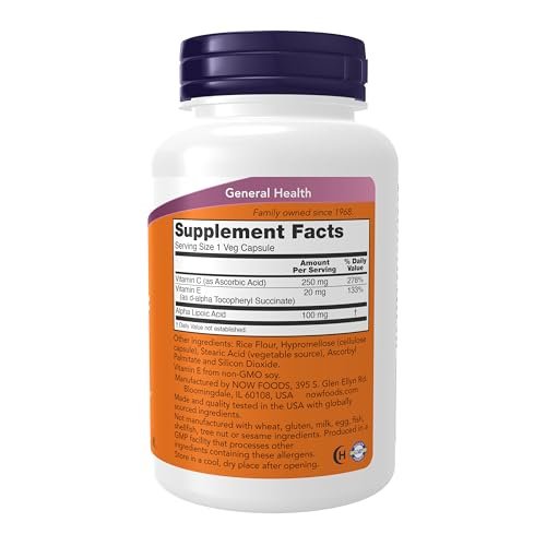 NOW Foods Supplements, Alpha Lipoic Acid 100 – Synergistic Formula: Vitamins C and E are known to recycle and – Image 2