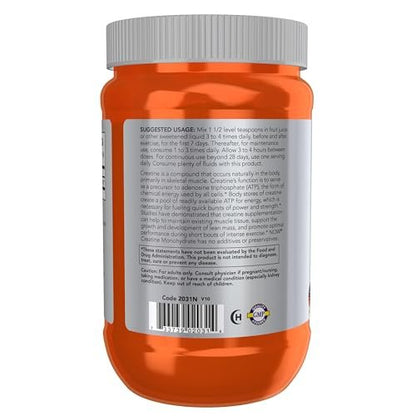 NOW Foods Sports Nutrition, Creatine Monohydrate Powder, Mass Building/Energy Production, 21.2-Ounce