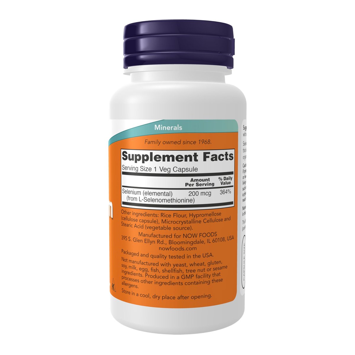 NOW Foods Supplements, Selenium (L-Selenomethionine) 200 mcg, Essential Mineral, 90 Veg Capsules - görsel 3