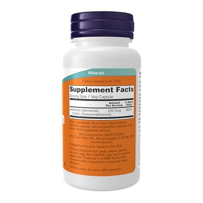 NOW Foods Supplements, Selenium (L-Selenomethionine) 200 mcg, Essential Mineral, 90 Veg Capsules